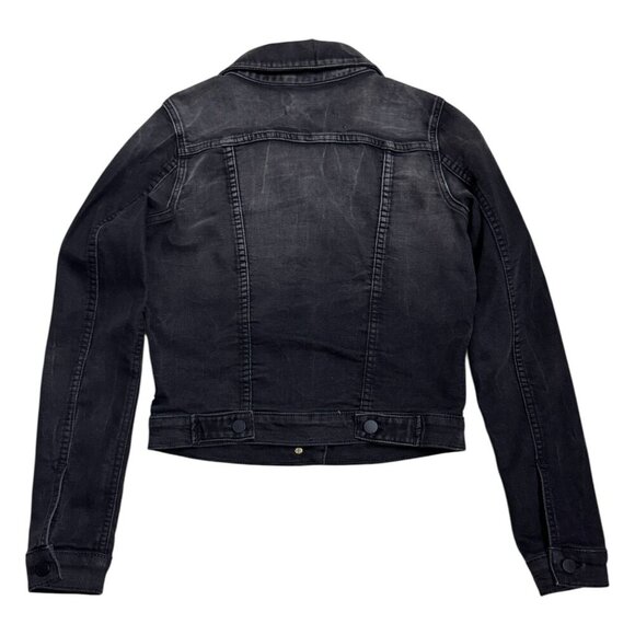 FIDELITY Ryder Denim Cropped Bomber Luxury Designer Jean Jacket Womens Small - Picture 2 of 6